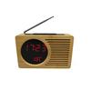 New Bamboo Clock FM Radio Electronic Alarm Clock Temperature Display