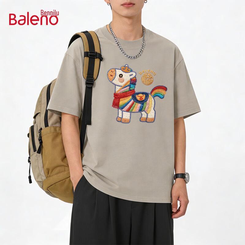 Baleno Men's Pure Cotton Lucky Horse Graphic T-Shirt