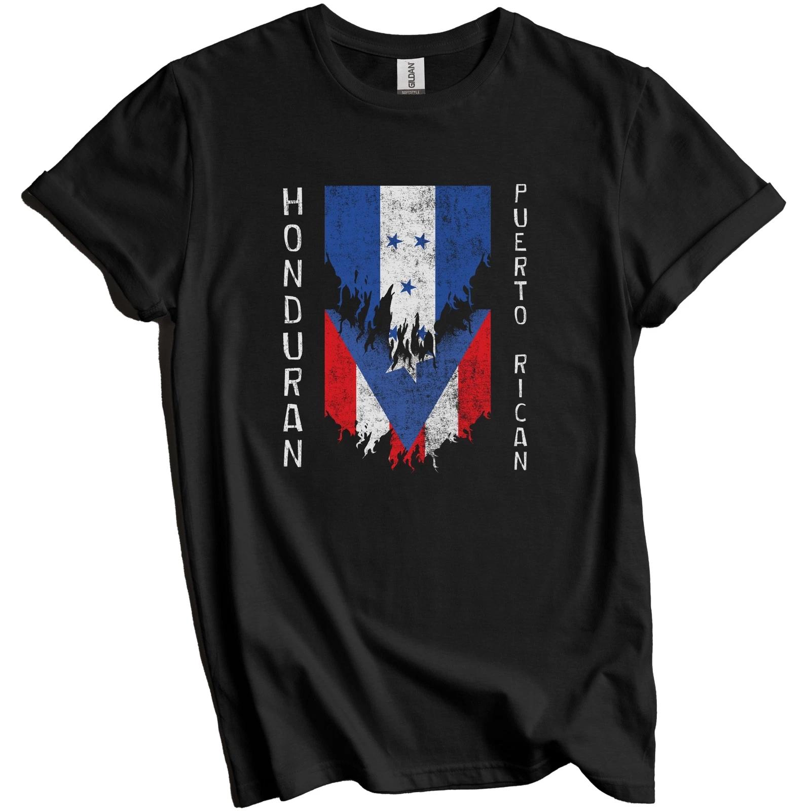 Honduran Puerto Rican Flags Ripped Torn Honduras Puerto Rico T-Shirt 2XL