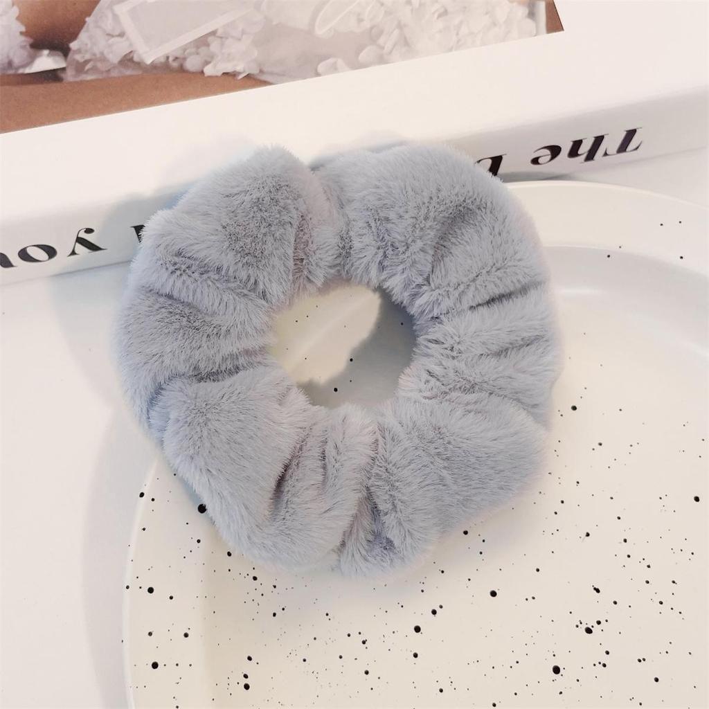 Solid Plush Large Intestine Hair Loop Scrunchies for Women Elasticity Hair Loops Fashion Hair Accessories