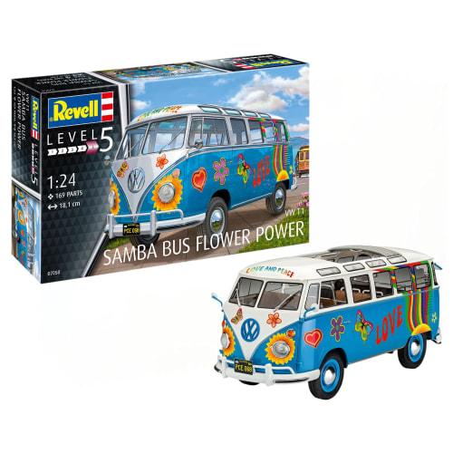 German Revell 1/24 Volkswagen T1 Samba Bus Flower Power Plastic Model 07050