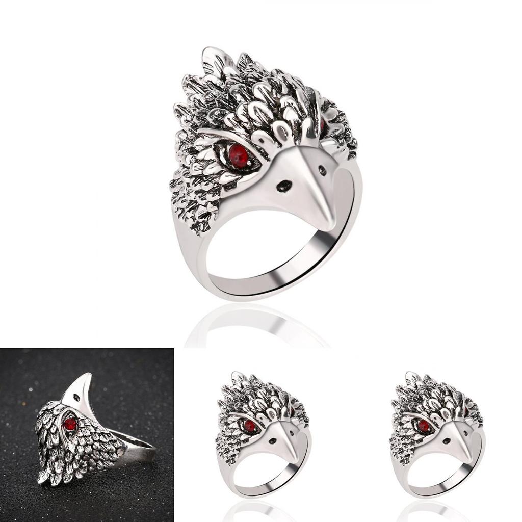 Stunning Alloy Cool Punk Animal Ring Eagle Biker Ring For Men And Women
