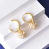 French Pearl Zircon Earrings for Women Elegant Trend Fireworks Ball Drop Earrings Women's Jewelry Gifts