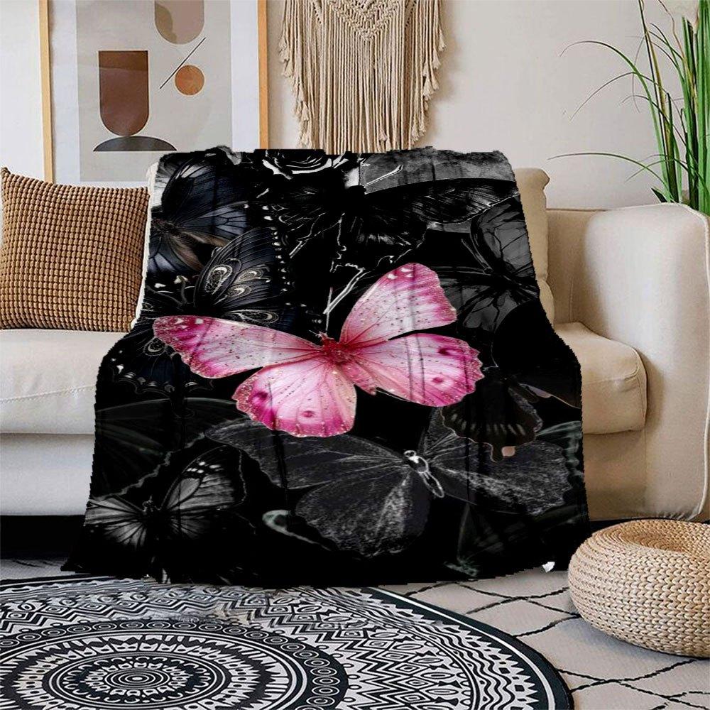 

Pink Butterfly Phone Wallpaper HD - Black Butterfly Backgrounds for iPhone & AndroidBlanket Flannel Throw Blanket for Sofa, Bed, Travel, Cam 150x180cm