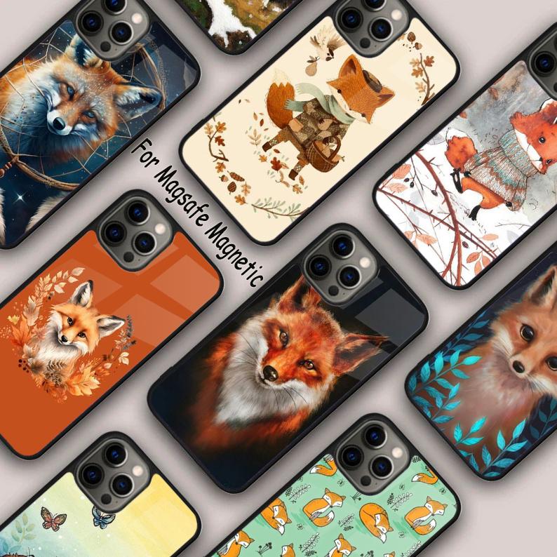 Cute fox in watercolour background Magnetic Phone Case For APPLE iPhone 17 Air 16 14 13 12 Pro Max 15 Plus MagSafe Cover