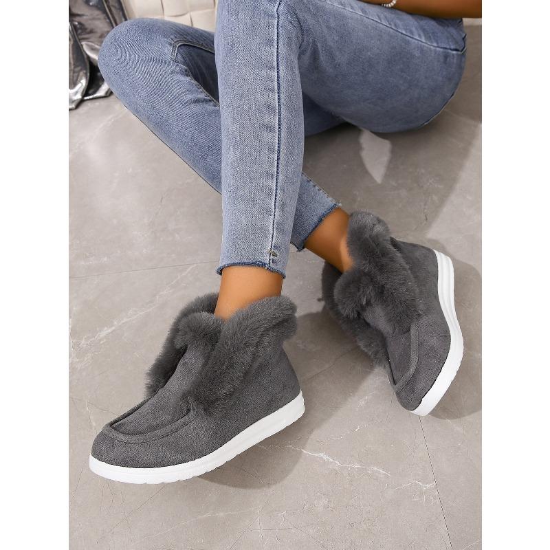 Foreign Trade Autumn and Winter New Large Size Short Tube Wool Snow Boots Women's Cross-border Warm Plush Thickened Wool Cotton Boots