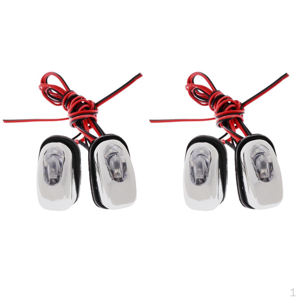 

4 Piece Windshield Spray Nozzle on Hood, Wipers, Eyes, Chrome LED Lights