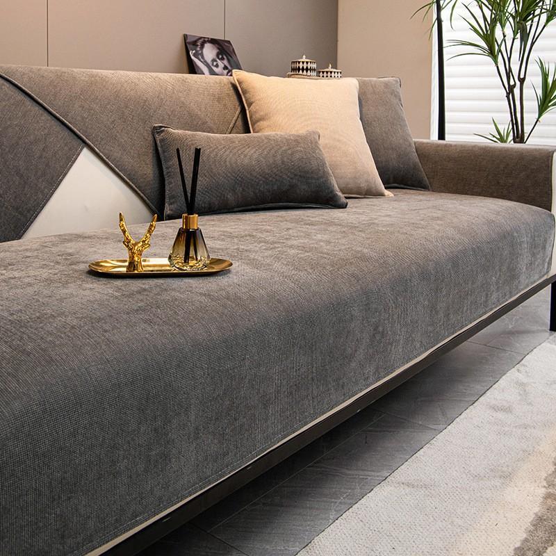 Modernes leichtes Luxus-Sofakissen, Vier Jahreszeiten, universelles Chenille-Rutsch-Kissen, einfacher, hochwertiger Bezug, Bezugsstoff