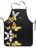An Apron with a Golden Butterfly Pattern Is Very Suitable for Kitchen Work and Household Cleaning, and It Is a Holiday Gift.