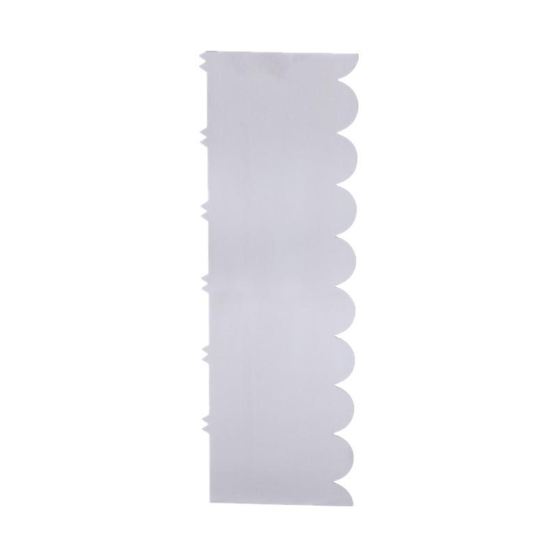 LMETJMA 10 Inch Stainless Steel Metal Cake Scraper Large Double Sided Patterned Stripe Edge Smoother Scraper Pastry Cutter JT160