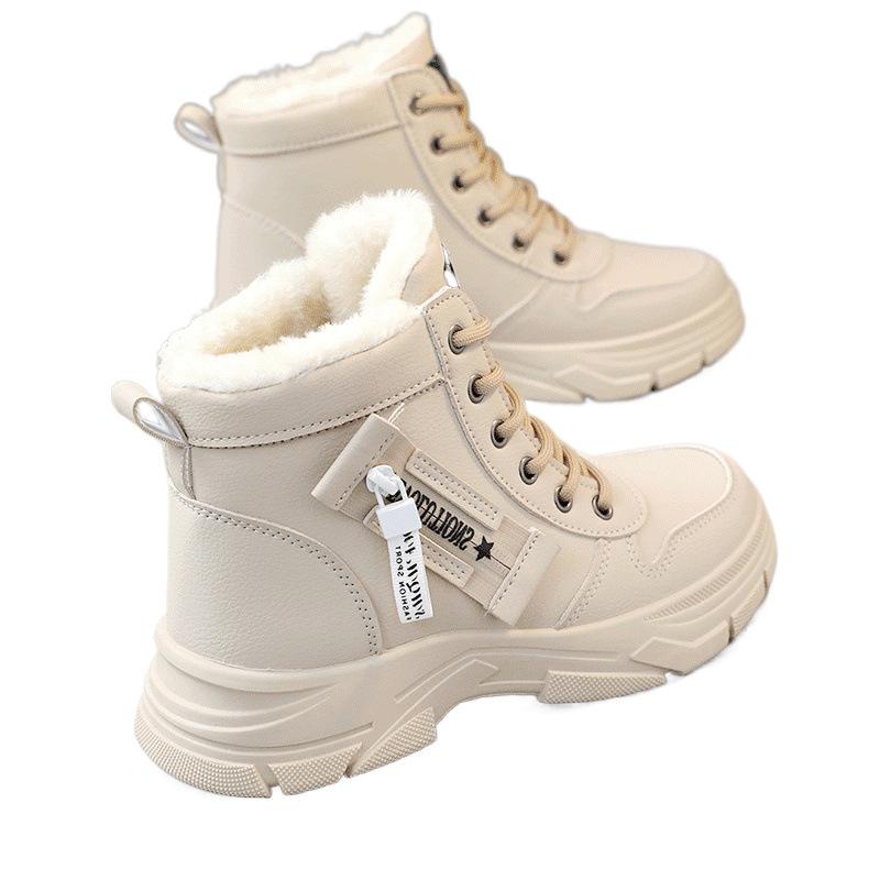 Shopping mall warm snow boots new velvet thickened sports shoes winter thick-soled high-top cotton shoes