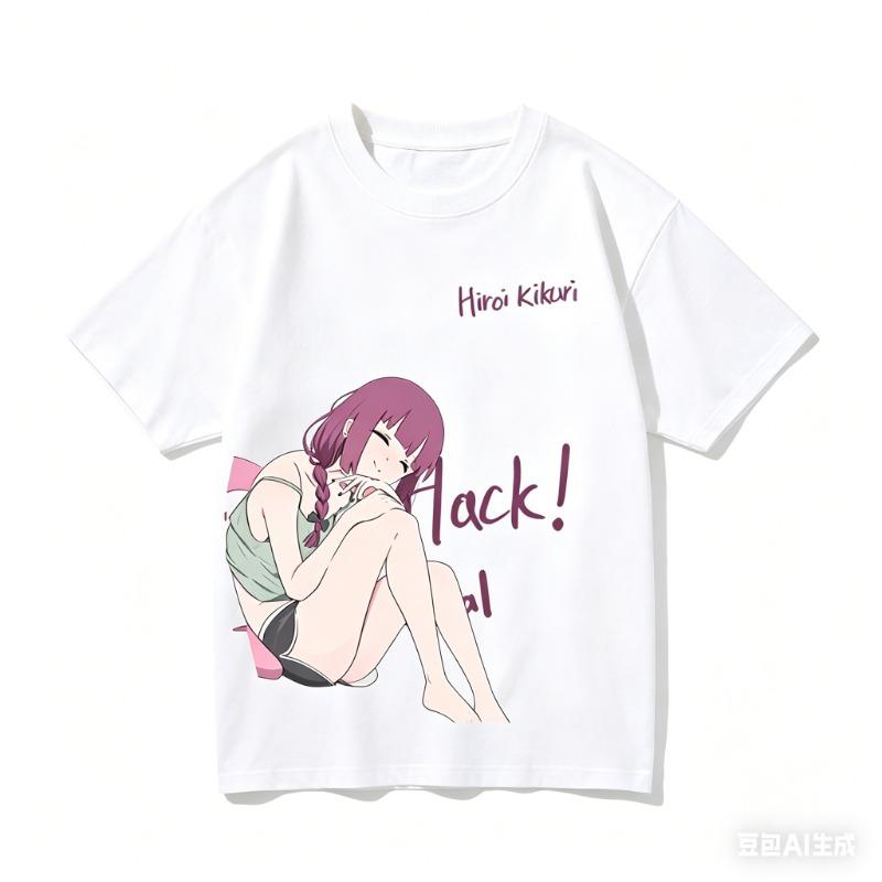 2026 Summer Black T-Shirt by Hiroi Kikuri, Bass, Guitar, Anime, Plus Size T-Shirt, Exclusive for Rock Anime Fans