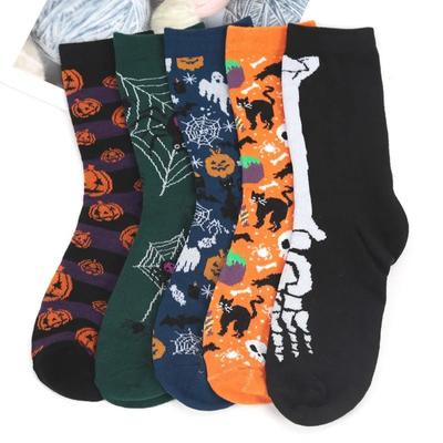 Halloween Damensocken Persönlichkeit Harajuku Warme Socken Einfache Lange Socken Mode Frühling Herbst für Frauen Männer Mittellange Socken