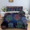 Hamsa Hand King Queen Bedding Set Hand of Fatima Duvet Cover Boho Mandala Black Gold Lucky Hand Polyester Quilt Cover