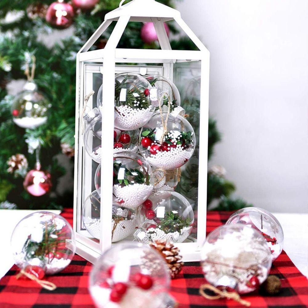 12pcs 6cm Transparent Christmas Balls PET Merry Christmas Tree Decor  Hotel Office Decor