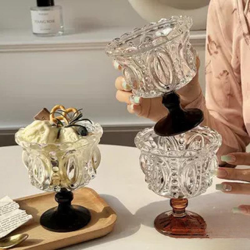 Cup Bird's Nest Cold Drink Cup Glass Dessert Palace Style Cup Household Ice Cream Yogurt Float
