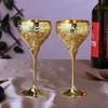 Brass Wine Glasses, Metal Goblet, Champagne Flutes, Diwali, Wedding Anniversary Gift for Couple Marriage, Corporate Clients - Set of 2 Saucer Design
