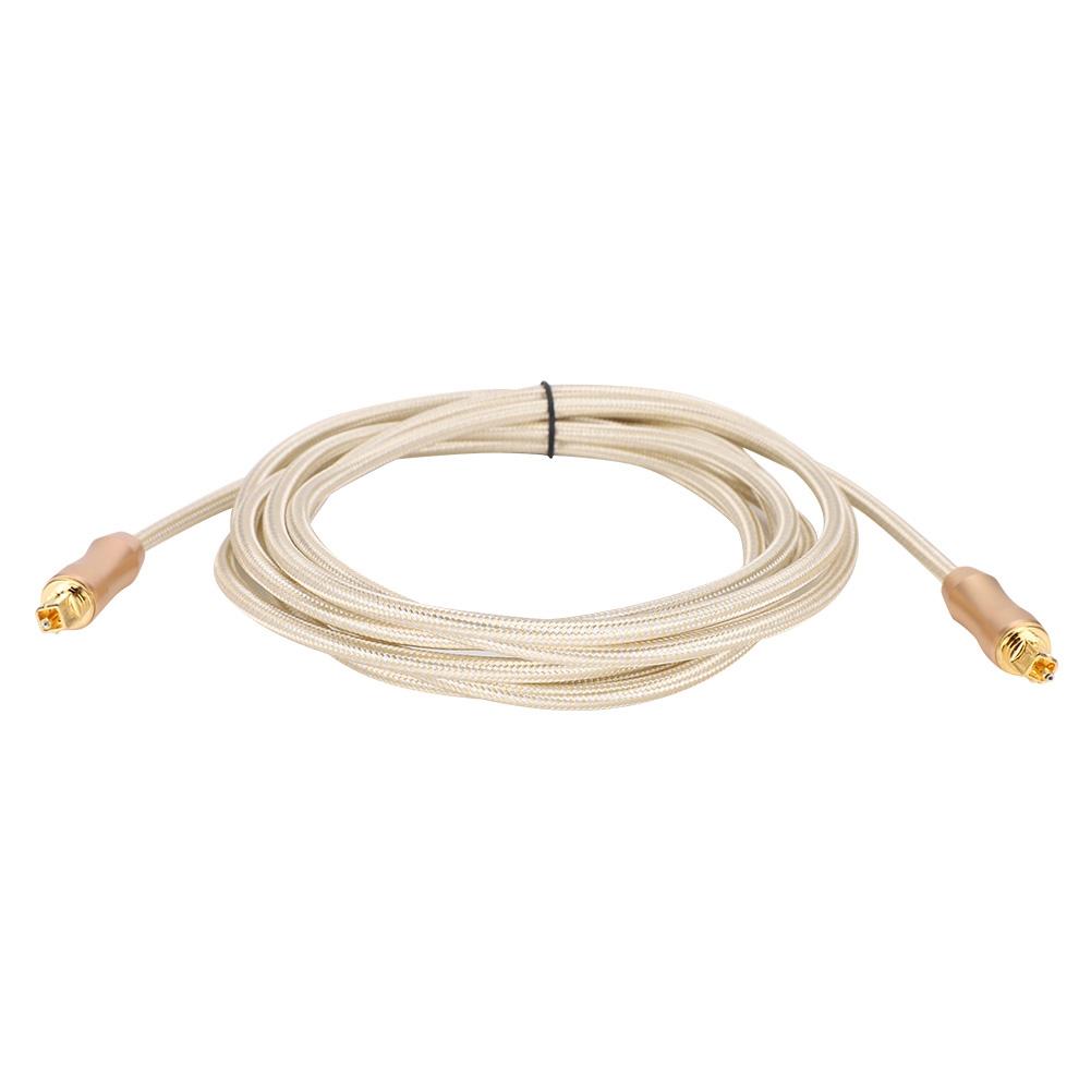 5.1 Sound Track Digital Optical Fiber Audio Cable Gold for Speaker Power Amplifier TVGold 3m