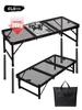 CLS Portable Lightweight Folding Table with Stove for Outdoor Camping and BBQ