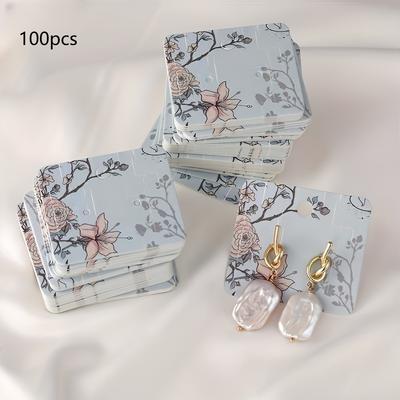 100pcs Colorful Flower and Bird Earrings, Cardboard DIY Earrings, Packaging Material for Small Cards That Can Be Hung