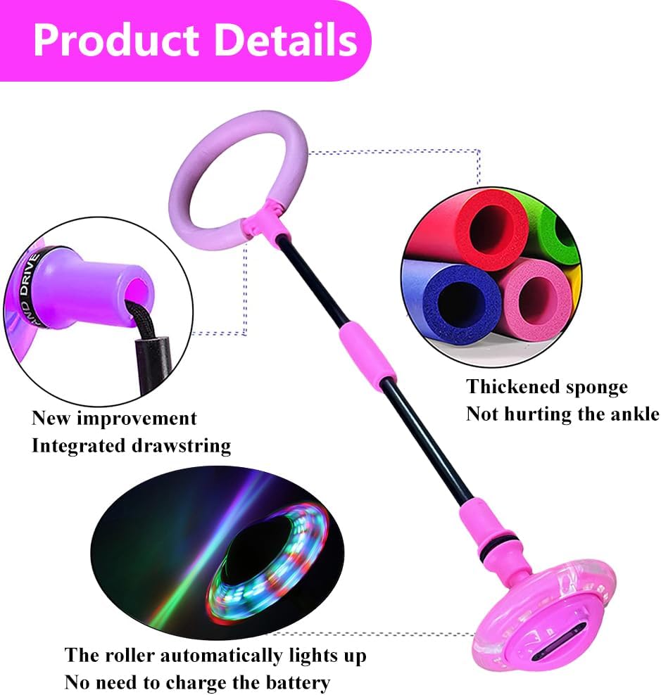 Children's Flashing Jump Ring with Counter, Light-up Swing Wheel, Flashing Jumping Ball, Foldable Ankle Skip Ball, Jumping Ball– Sports Jumping Toys
