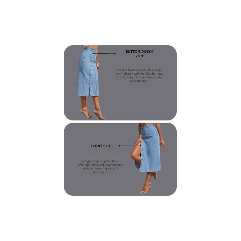 Greciilooks Women' Denim Western Standard Length Skirt