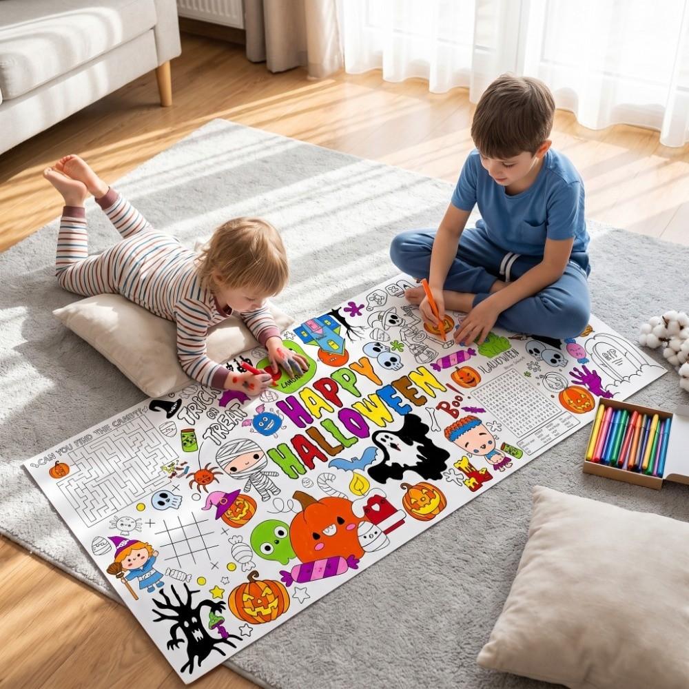 Multi Theme Halloween Christmas Thanksgiving Graffiti Tablecloth Handmade Large Drawing Mat Gift