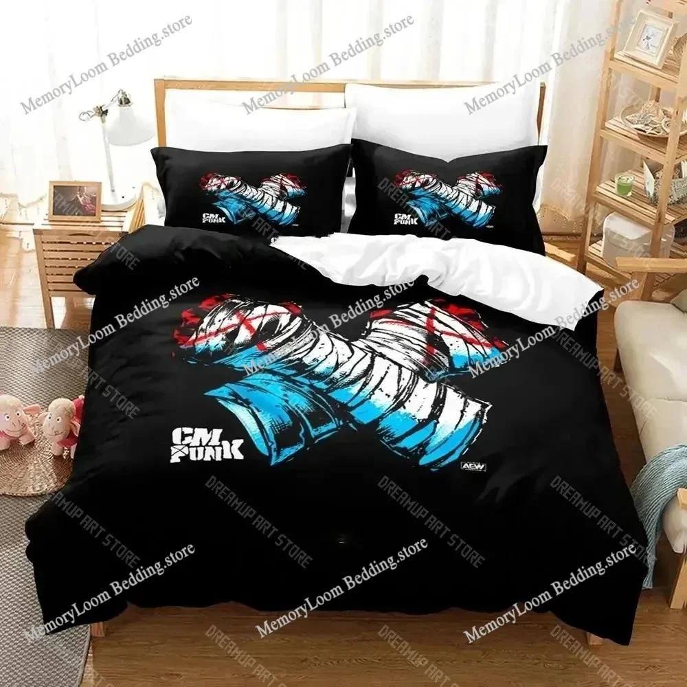 CM Punk Aew Il Migliore del Mondo Set Biancheria da Letto Copripiumino Set Letto Copripiumino Federa Piumone Taglia King Queen Ragazzi Adulti