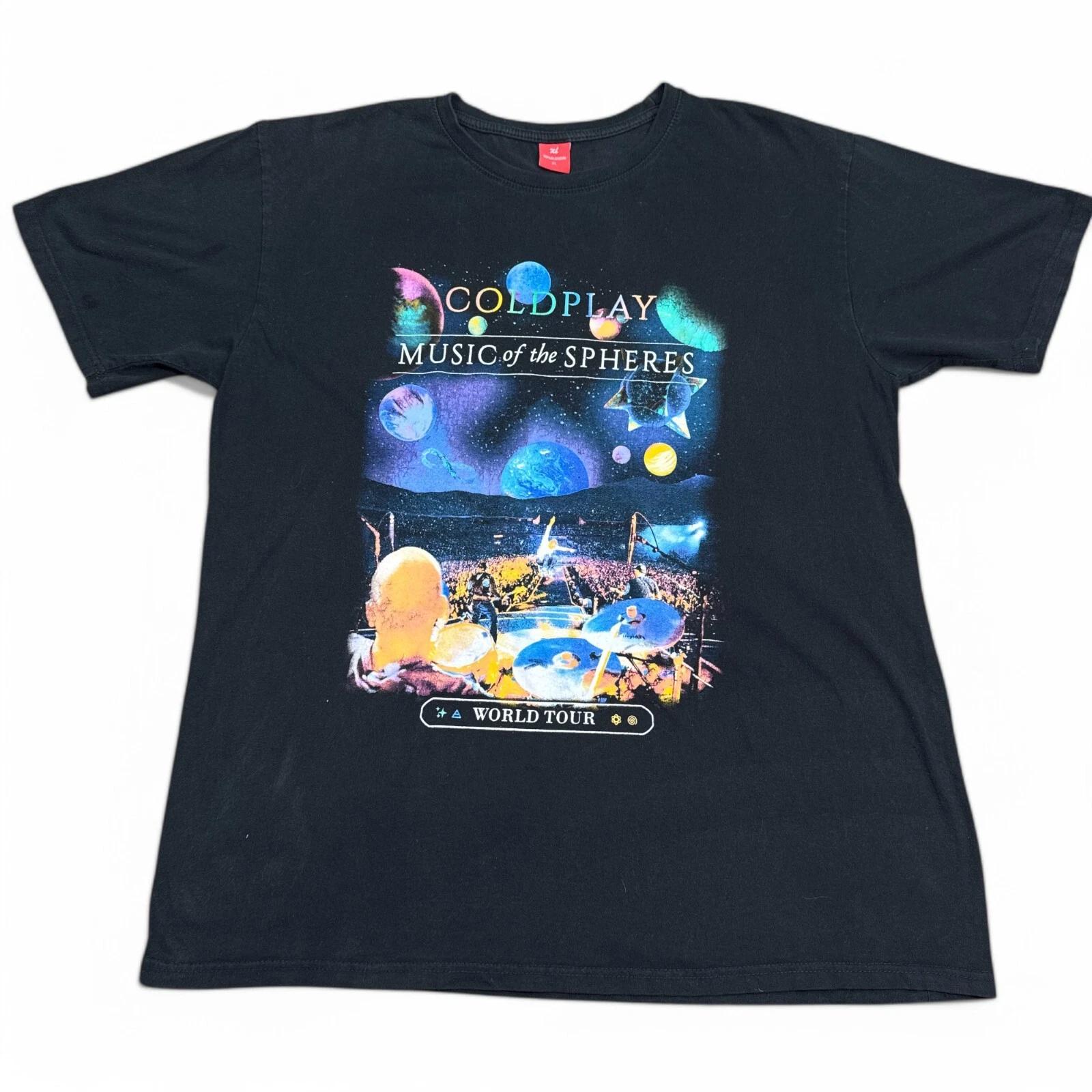 Coldplay Concert World Tour Tee Shirt Adult Size XL Music of the Spheres Rare 2XL