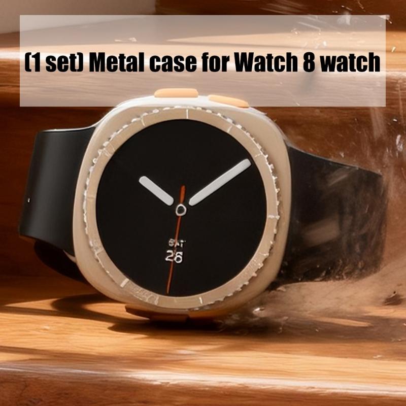 Ergonomic Stylish Metal Frame Cover Scratch Resistant Housing Protective Shell For Watch 8 40mm/44mm Modern Appearance