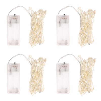 4pcs Beads String Lights White Pearls DIY Attractive Decorative Plastic Metal Low Voltage LED String Lights
