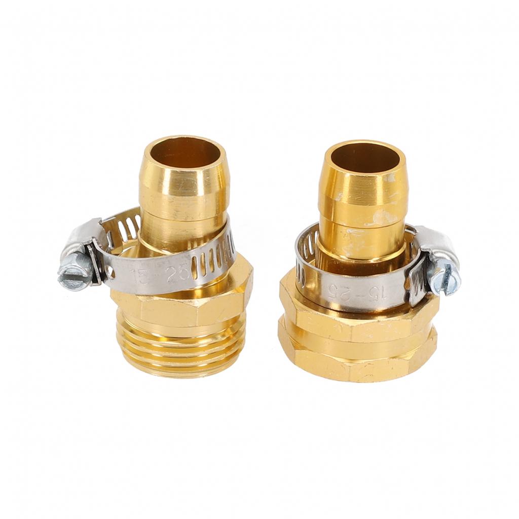 3/4 Inch Garden Brass Mender End Repair Kit Hose Connector Male Female