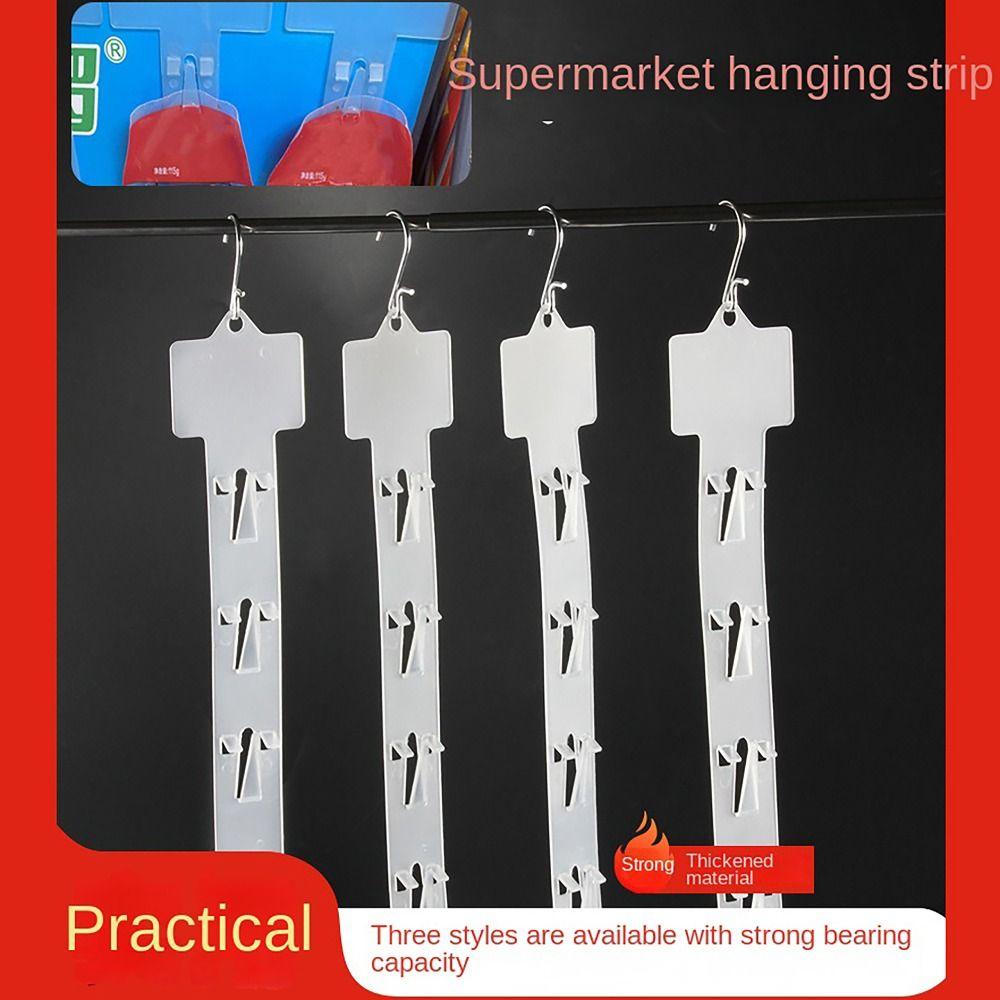 Praktische Kunststoff-Hängeleisten Upgrade Verdickt Spleißbare Merchandising-Clip-Leisten mit Haken Snacks Display Hänger Geschäft