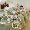 2025 New 5D Butterfly Embossed Fleece Blanket Autumn Winter Queen Size Thick Warm Double Bed Blanket Cozy Soft Plush Bedspread