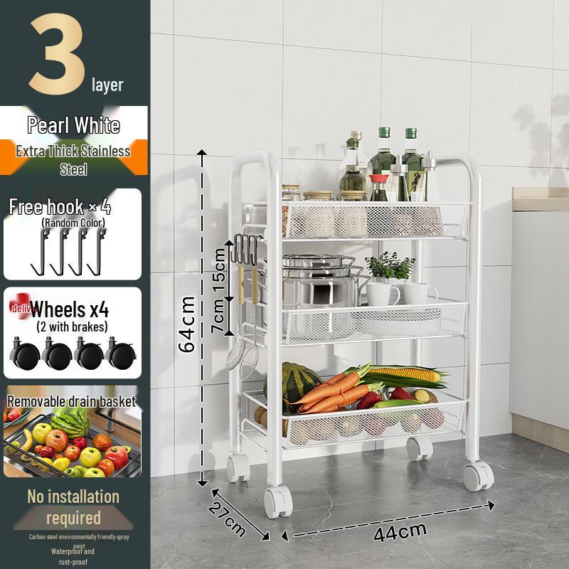 Multi-Layer Kitchen Rack: Floor-Standing Organizer for Spices, Vegetables, and Fruits