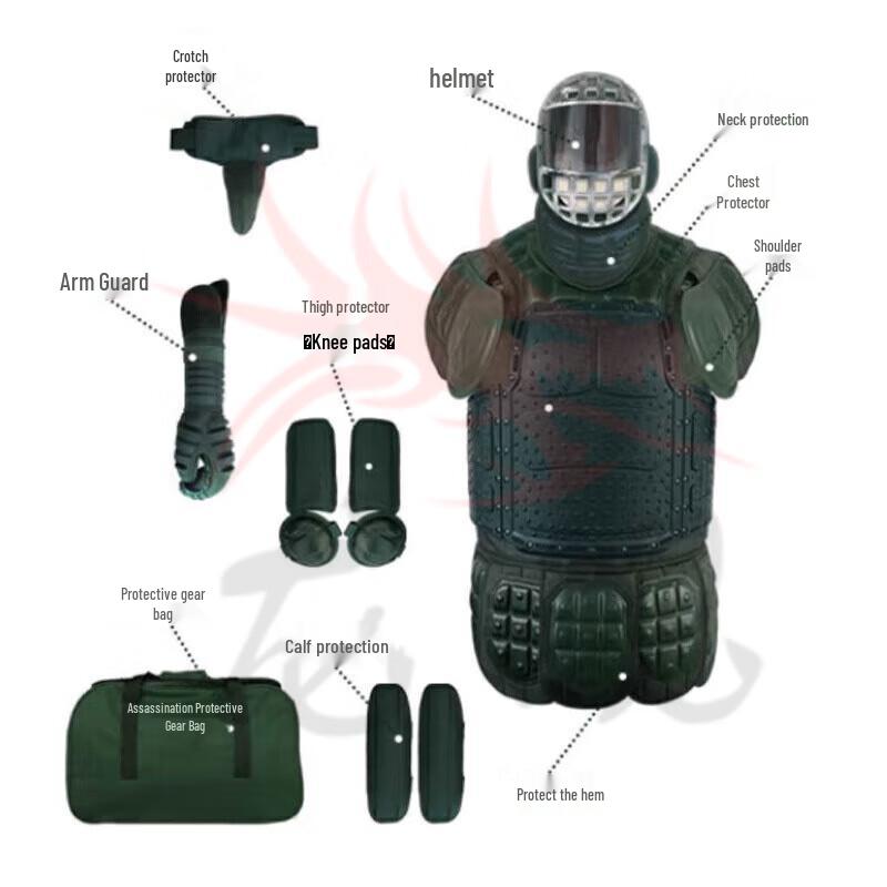 Longchan 2022 Full-Face 7-Piece Combat Training Protective Gear Set