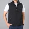 Men Waistcoat Stand Collar Sleeveless Zipper Closure Solid Color Vest Coat with Pockets Outdoor Fishing Waistcoat