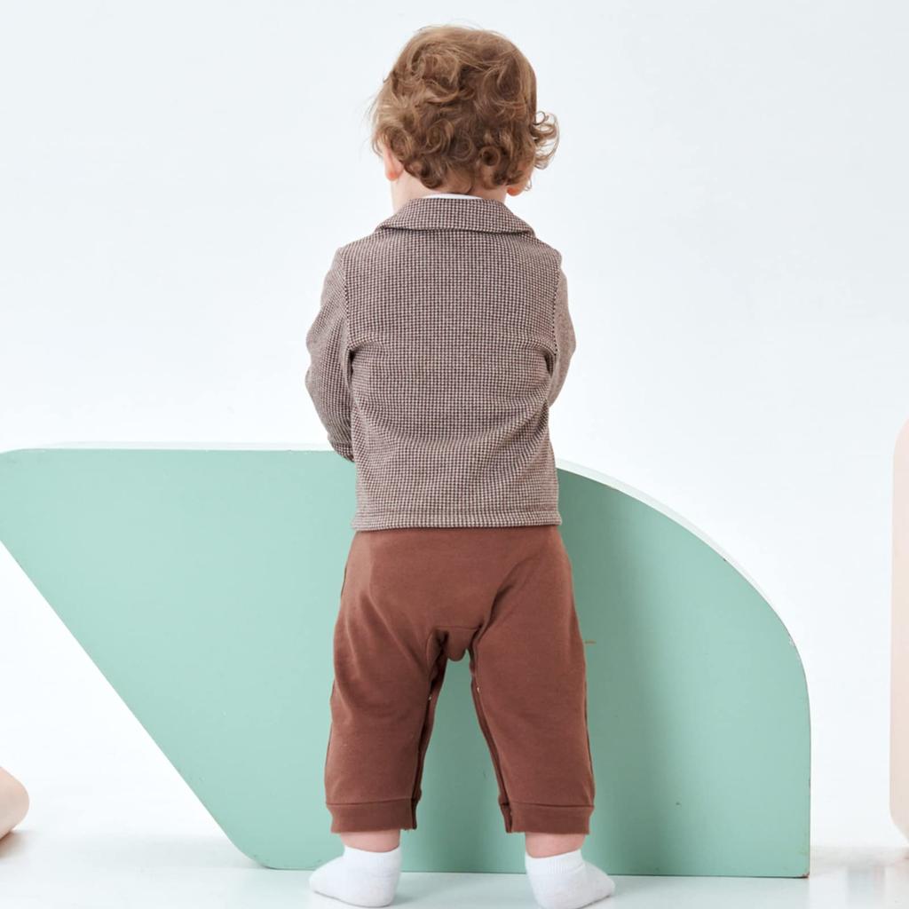 Famuka Baby Long Sleeve Romper Formal Checkered Perfect for and Simple and Stylish Perfect for and Everyday Perfect for Entrance and Graduation