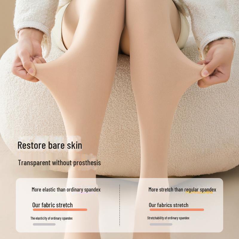 Single-Layer Nude Photosensitive Leggings: Autumn/Winter Velvet-Thick, Natural Flesh-Toned, Anti-Snag Pantyhose.