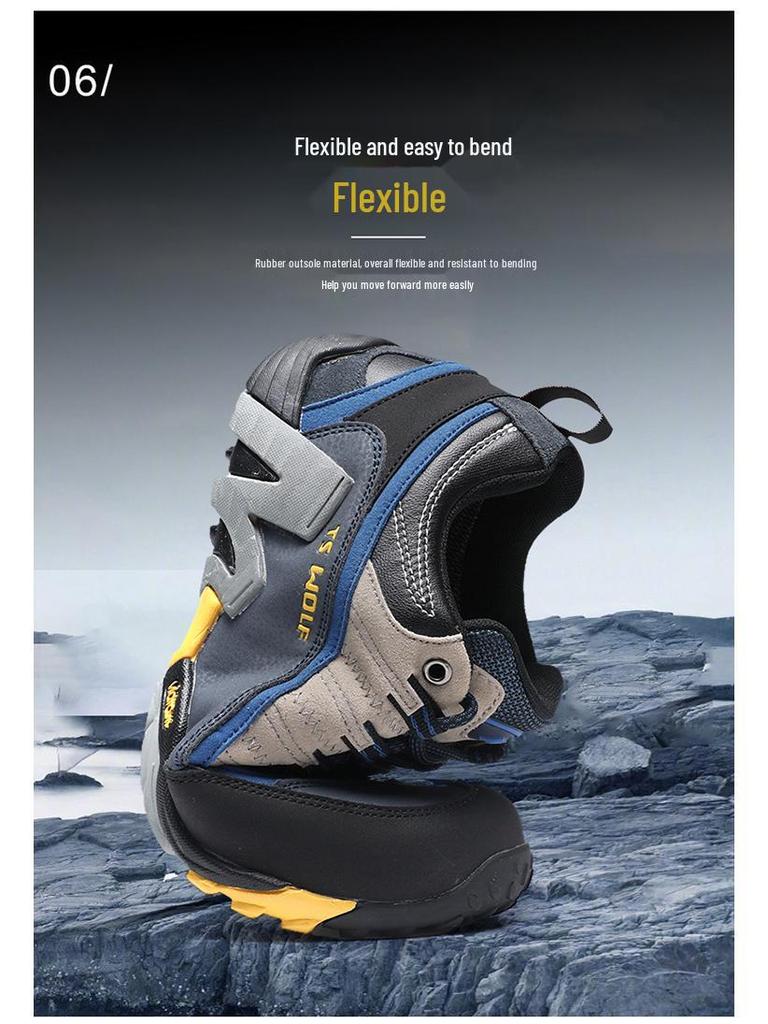 Men's Lightweight Non-Slip Genuine Leather Hiking Shoes - Breathable, Wear-Resistant Outdoor Shoes for Hiking and Travel (Unisex).