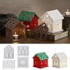 House Shaped Candlestick Silicone Mould Plaster Resin Making Molds 3D Candle Holder Gypsum Mold Table Decorations