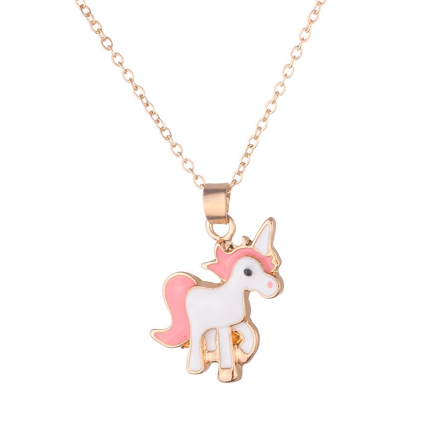 European and American Style Unicorn Bee Cat Necklace Set