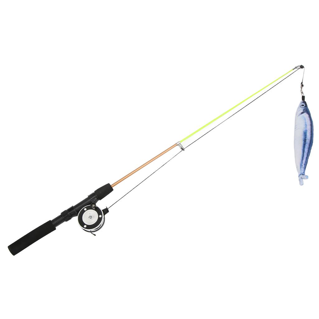 Funny Cat Stick Realistic Flexible Interactive Pulley Telescopic Fishing Rod Cat Toy for Cats(Saury
