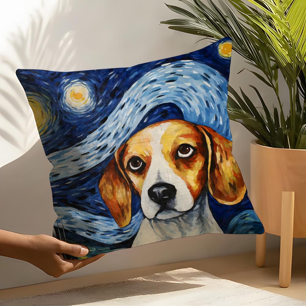 Catoon Starry Sky Dog Pillow Case Home Living Room Decoration Linen Pillow Cases Cushion Cover