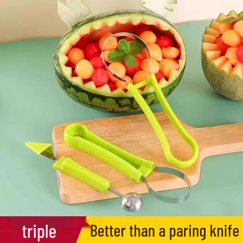 Stainless Steel 3-in-1 Fruit Divider, Baller Spoon & Flesh Remover