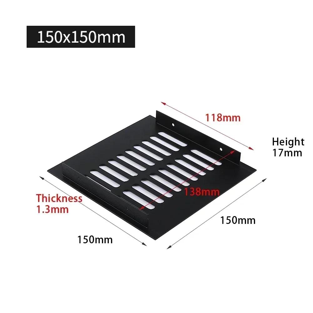 150mm Ventilation Grills Aluminium Rectangular Breathable Mesh Cabinet Wardrobe Air Vent Grille Ventilation-Cover Exhaust Grid
