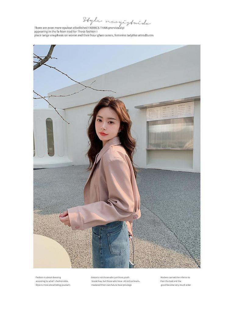 2024 Women's Pink Leather Motorcycle Jacket: Korean-Style, Trendy Short Street Fashion