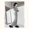 French Retro Solid Color Dress - 2026 Slim-Fit Waist-Cinching Skirt for Spring/Autumn