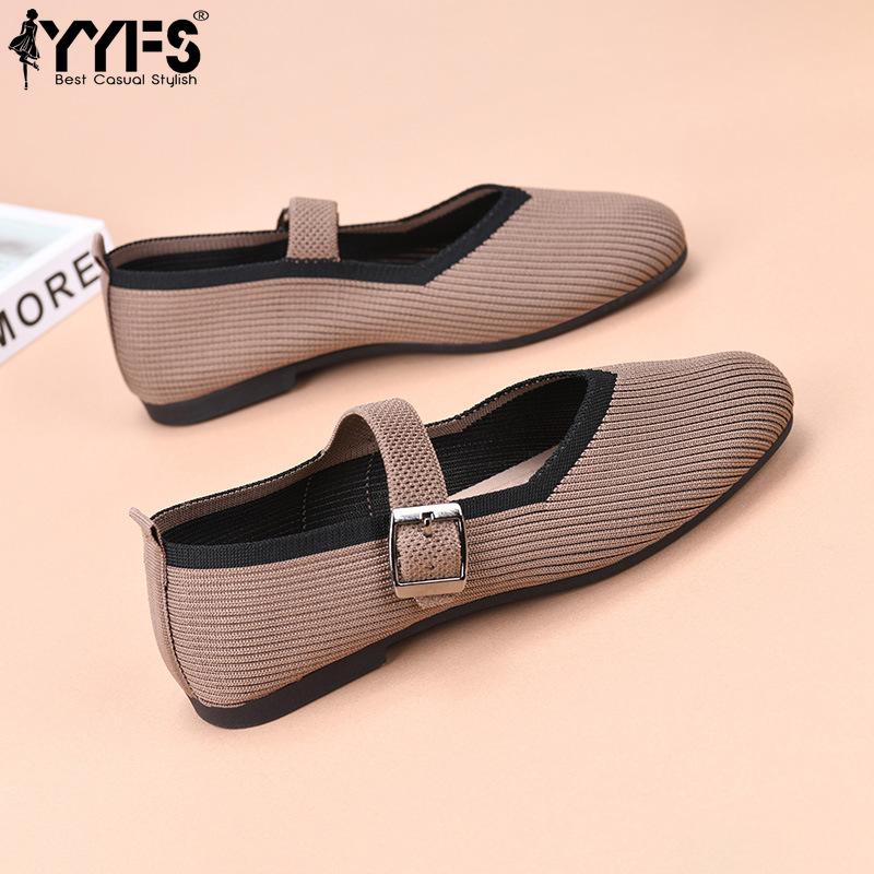 Large Size Popular Women's Breathable Mesh Square Toe Casual Shoes Soft, Light and Breathable Lining