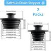 Silicone Bathtub Drain Stopper 2Pcs Easy to Install Leak Proof Sealing Plug for Dorm Bathroom Kitchen Sink